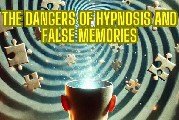 Conceptual image showing hypnosis and memory distortion risks.